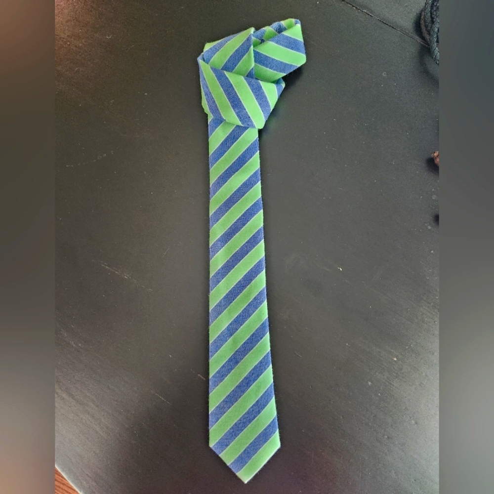Blue and Green Stripe Neck Tie